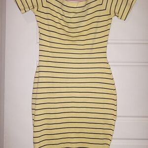 Yellow Striped Mini Dress